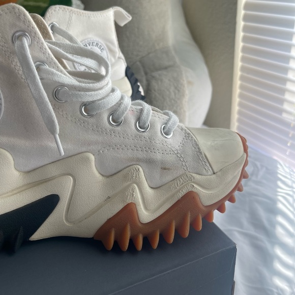 Converse White and Black High-Top Sneakers - Picture 5 of 5